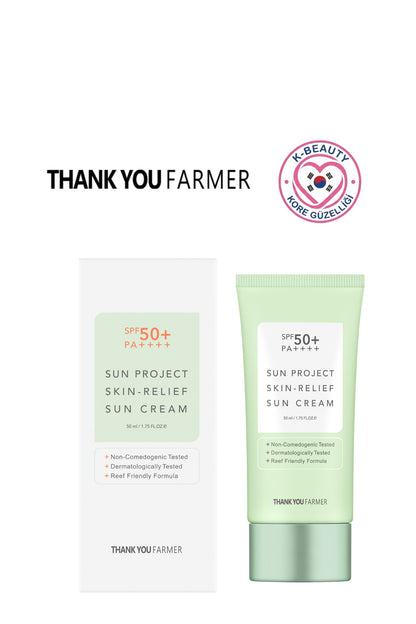 Sun Project Skin-Relief Cica ve Niacinamide İçerikli Güneş Kremi SPF50+ PA++++ 50ml