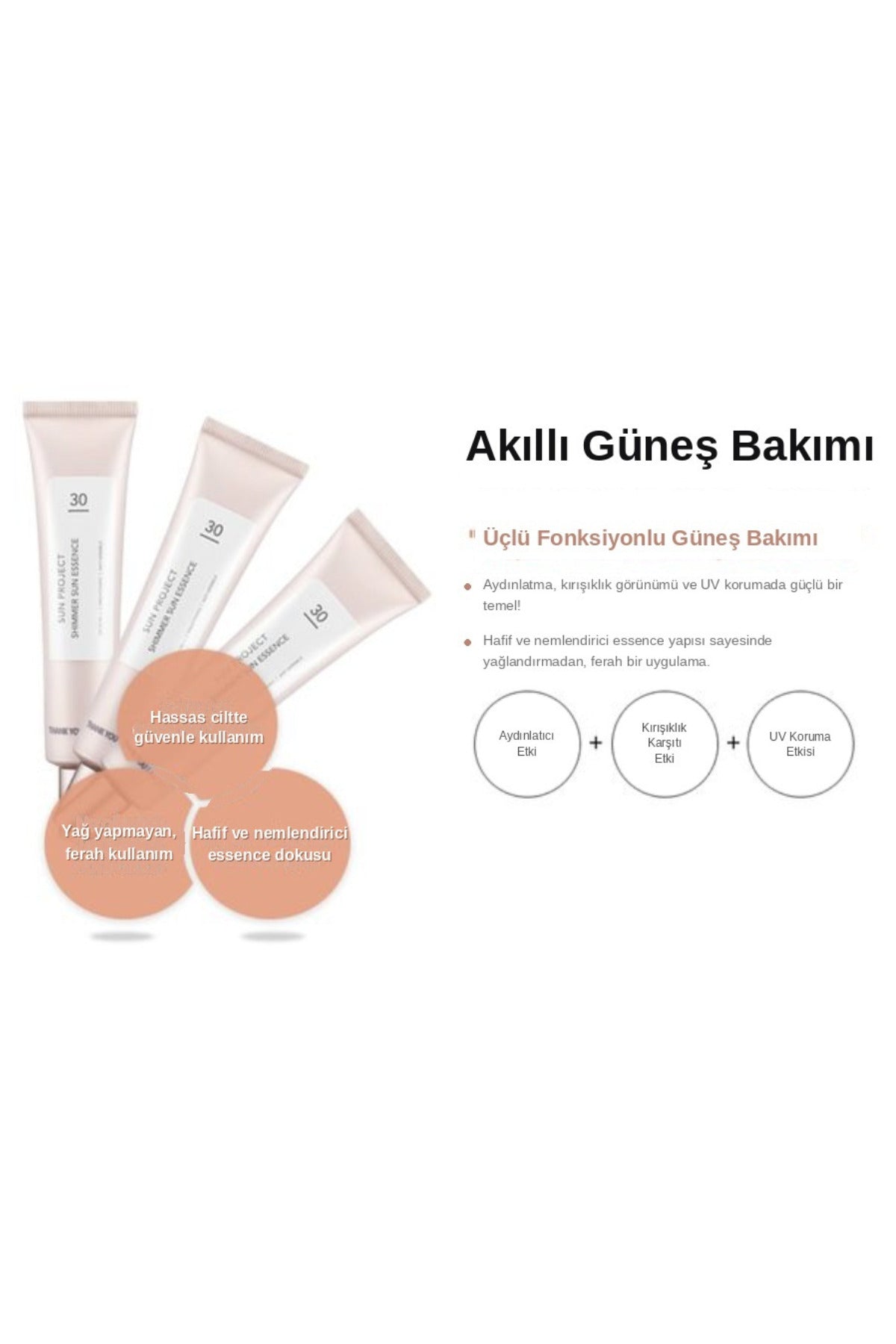 Sun Project Shimmer Sun Essence SPF30 PA++ 40ml - Aydınlatıcı Yüz ve Göz Güneş Kremi