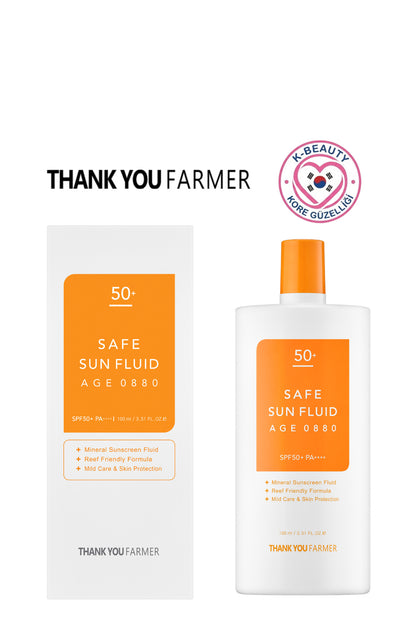 Safe Sun Fluid Age 0880 Mineral Filtreli Güneş Kremi SPF50+ PA++++ 100ml
