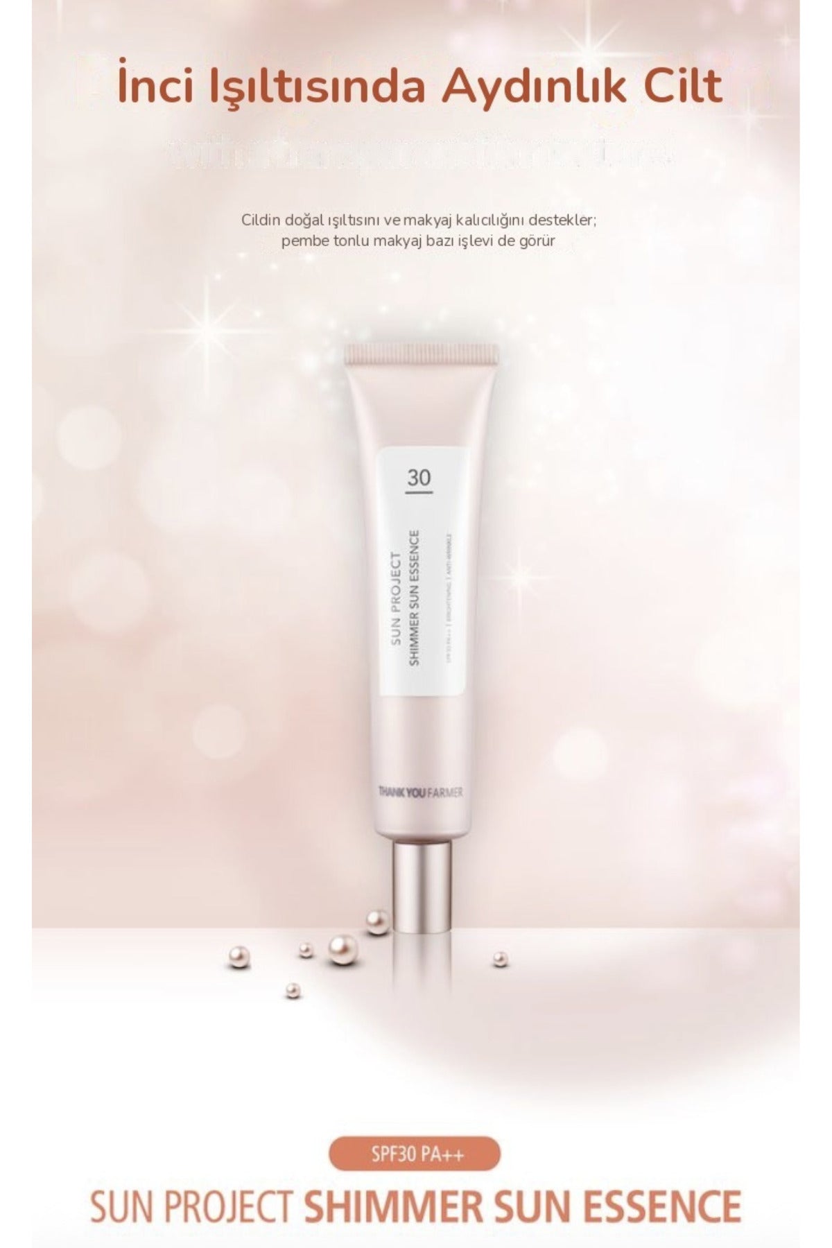 Sun Project Shimmer Sun Essence SPF30 PA++ 40ml - Aydınlatıcı Yüz ve Göz Güneş Kremi