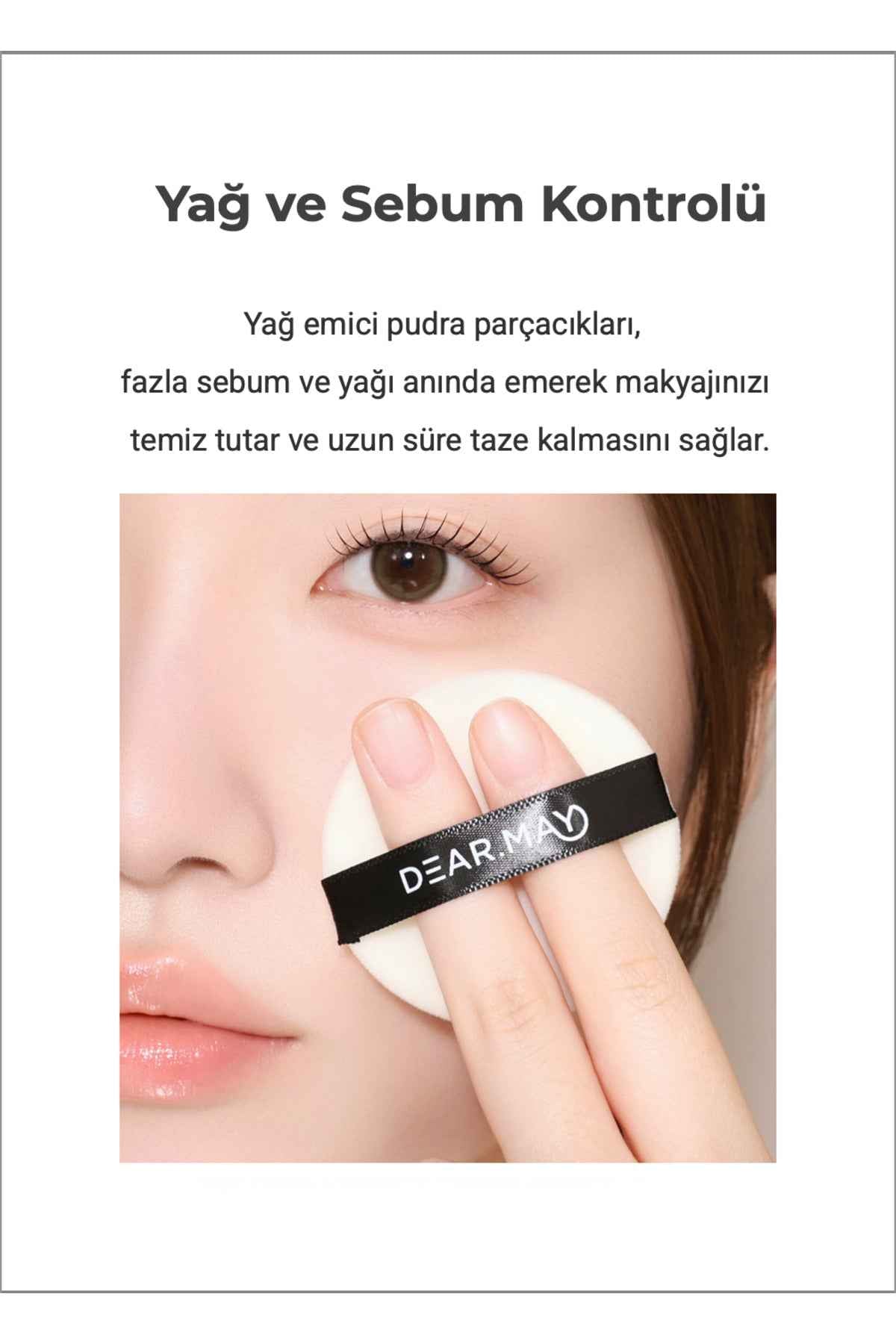 DEAR.MAY She's Rice Sebum Pact Clear White - Pirinç Özlü Mat Görünümlü Sabitleyici Transparan Kompakt Pudra 12g - Clear White