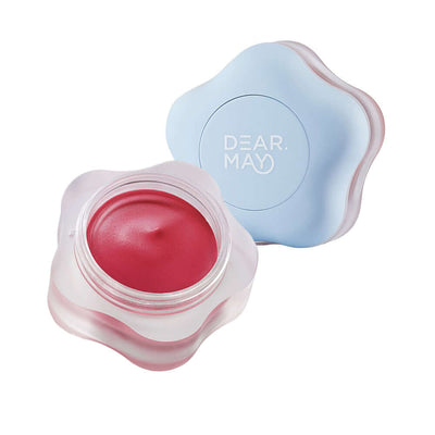 DEAR.MAY Pure Falling Mood Lip Pot çok amaçlı renkli dudak ve yanak balmı, satensatin kadife dokusu, 6.5g Pounding Heart tonu.