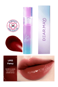 DEAR.MAY La Piste Lip Tint, LP02 Fancy, 4.1g, parlak ve uzun süre kalıcı ruj, dudaklarda canlı görünüm.